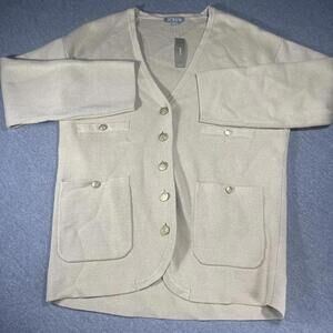 New JCREW Woman’s Size S V-neck Sweater Blazer in Beige BX466 LKH Color